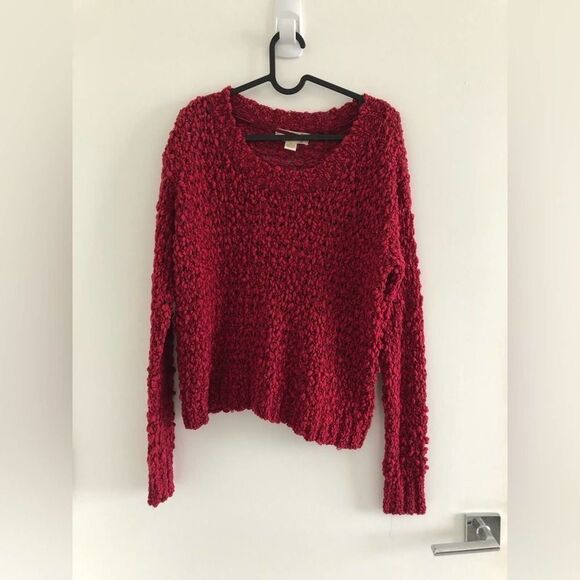 Band of Gypsies Chunky Knit Sweater Pullover Burgundy Size S  Cable Knit - Picture 5 of 10